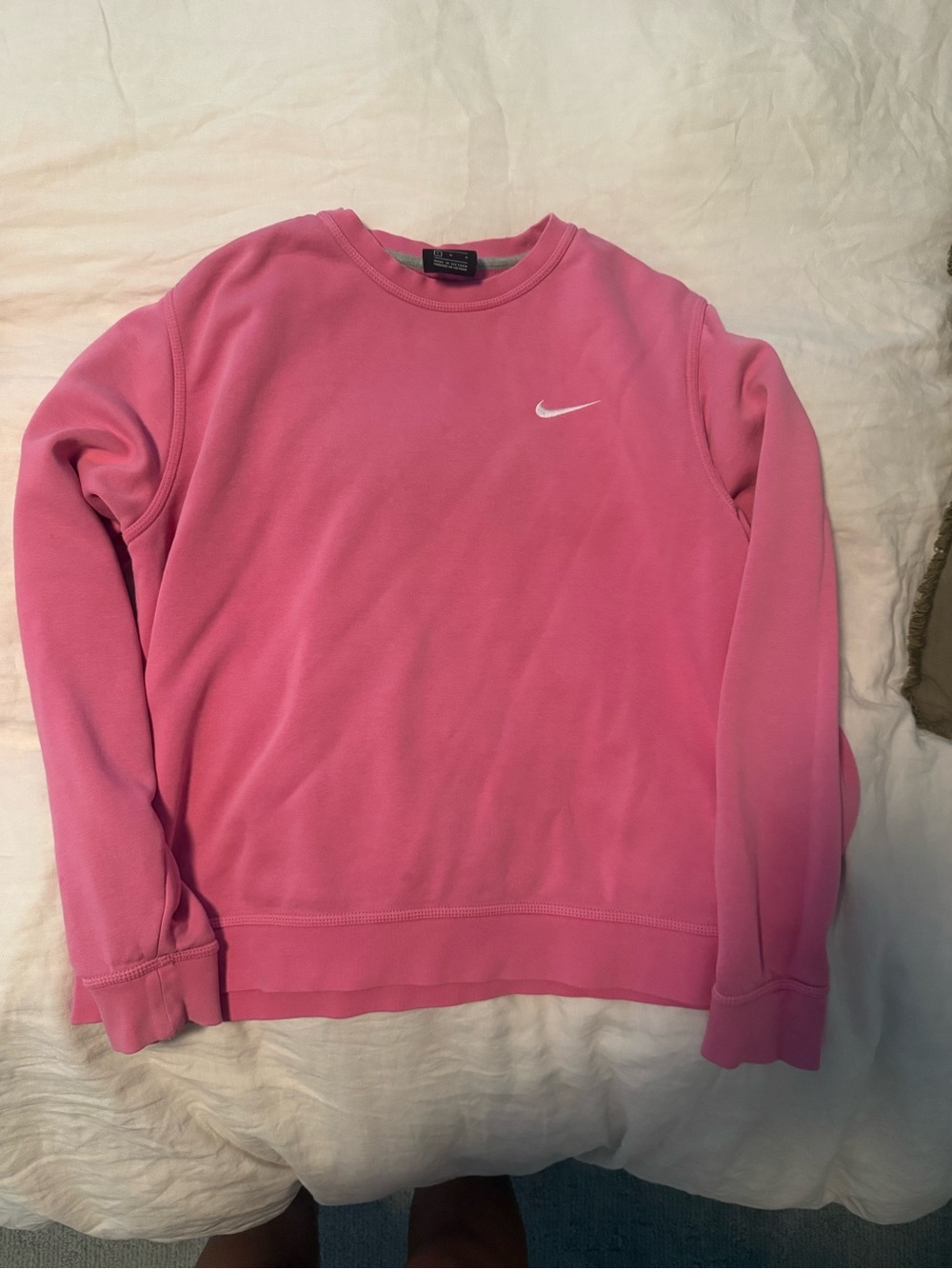 Nike men’s Pink Crew Sweatshirt with White Swoosh